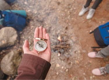 Geography, Traveler Holding Compass