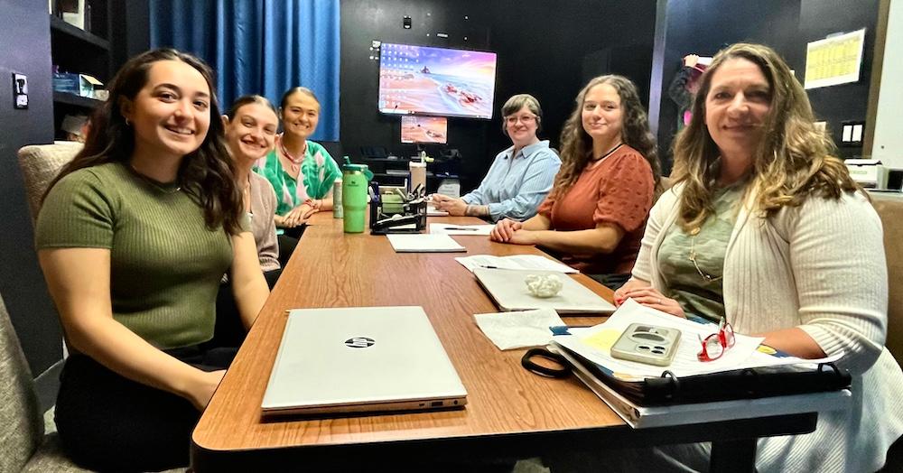 Counselors-in-training sit in class to prepare to take on new clients at the Jack Staggs Counseling Clinic in Huntsville.