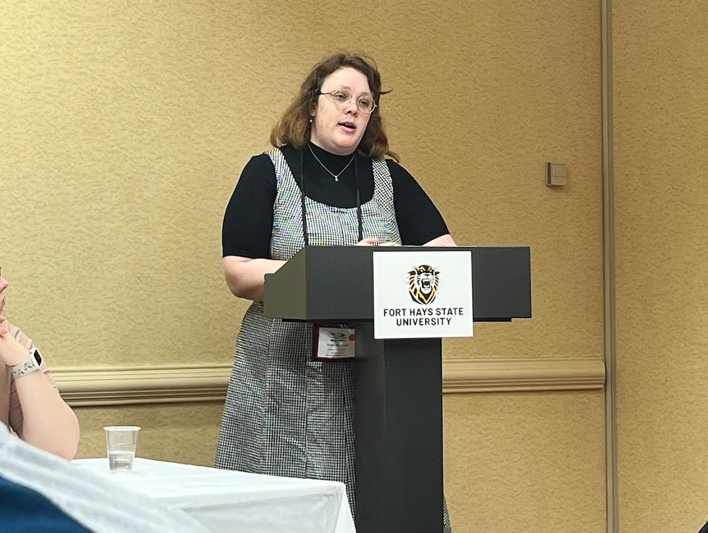 Bleah Patterson presenting her poetry.