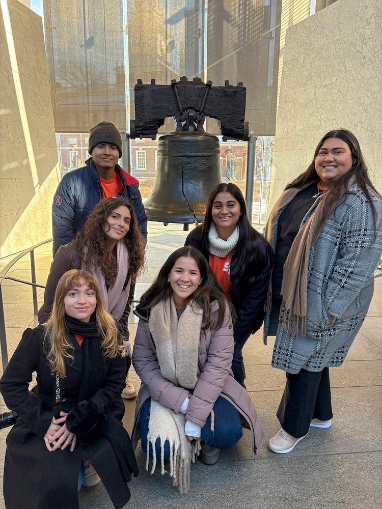 LEAP students (from left, back row) Israel Gallegos, Michelle Cardenas, Olivia Discon, Saara Maknojia, Christina Biello and Cinthia Carillo Villareal.