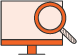 magnifying glass hovering computer