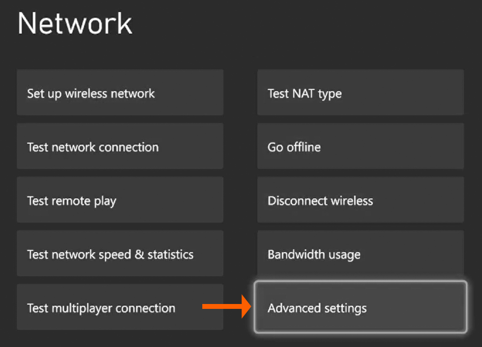 Xbox Network Settings