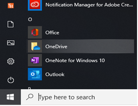 Start Menu OneDrive