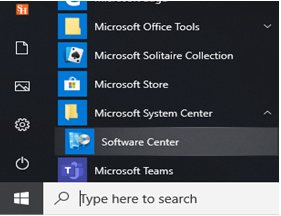 Start Menu Software Center