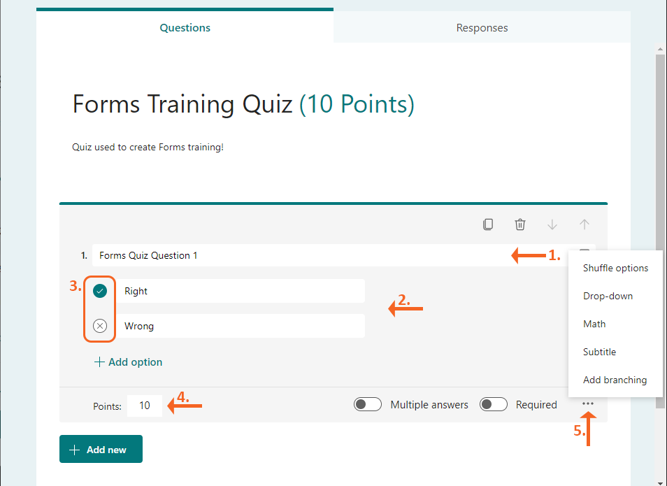 Microsoft Forms Creating A Form Or Quiz