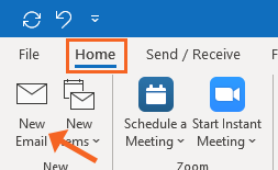 Home Tab New Email