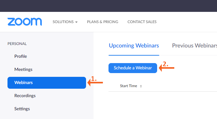 Select Schedule a Webinar