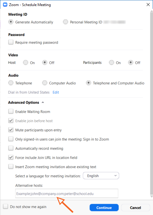 Outlook Designate Alternate Host