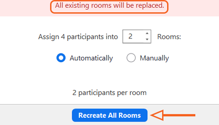 Recreate Breakout Rooms