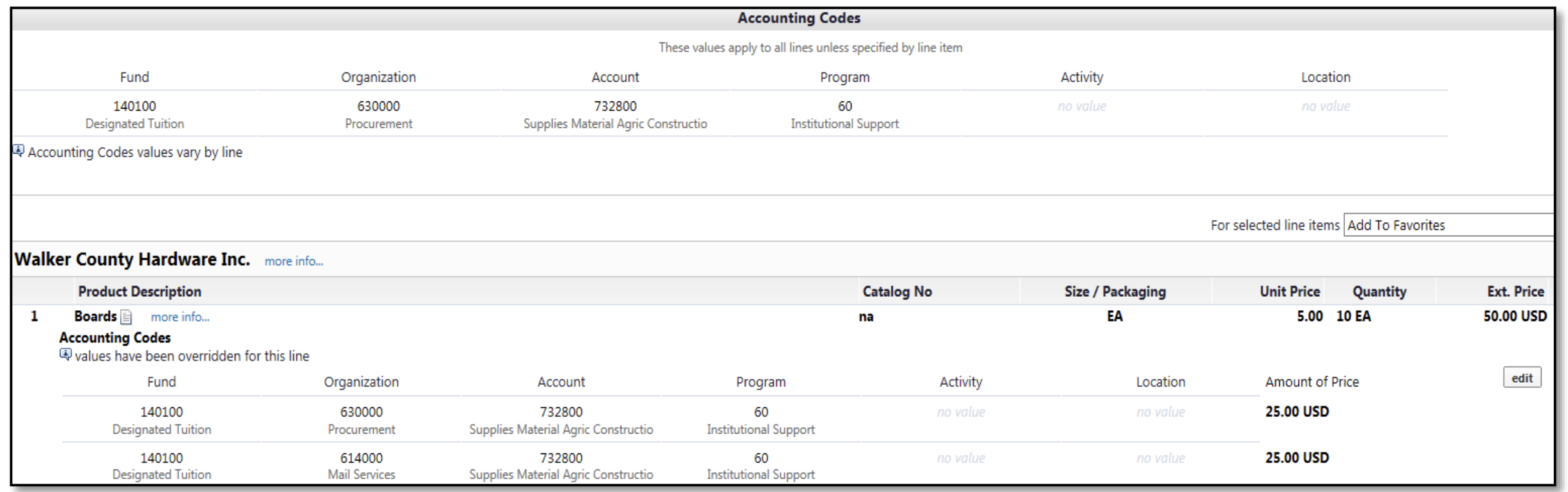 requisition spilting foap