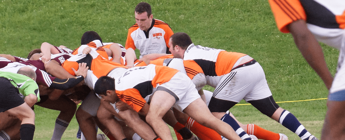 rugby club sport team on field