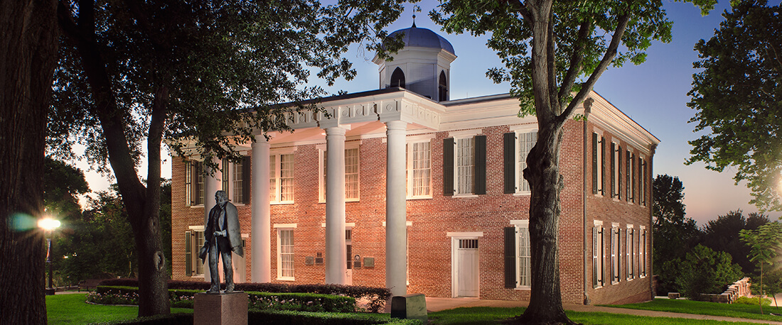 Austin Hall in the evening